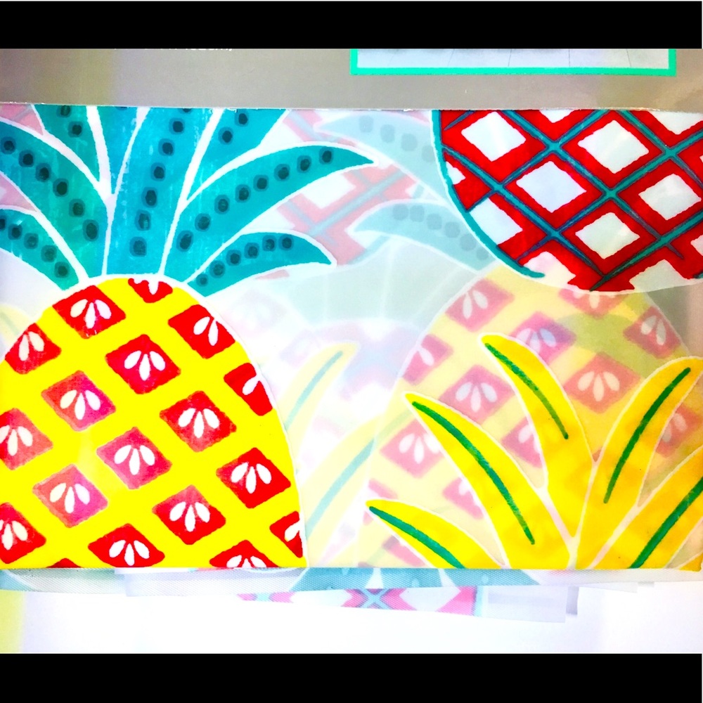 Tropical Pineapples Peva Shower Curtain Yellow Red